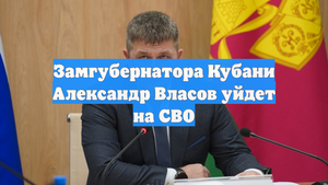 Замгубернатора Кубани Александр Власов уйдет на СВО