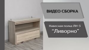 Видео сборка. Гостиная Ливорно. Полка навесная ЛН-3.