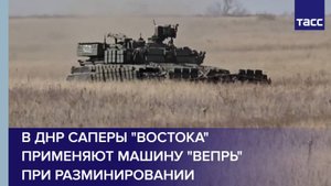 В ДНР саперы "Востока" применяют машину "Вепрь" при разминировании