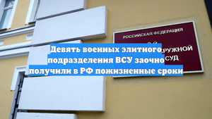 Девять военных элитного подразделения ВСУ заочно получили в РФ пожизненные сроки