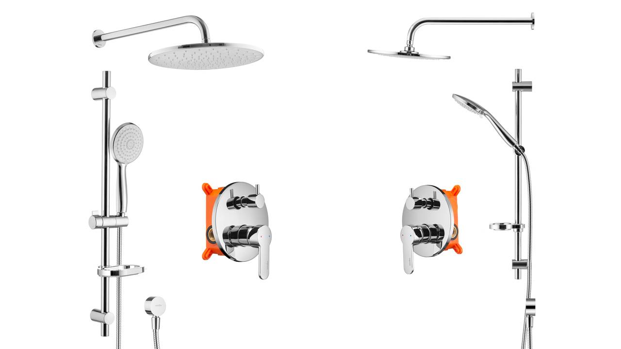 Распаковка душевого комплекта со встраиваемым смесителем Swedbe Platta 5536 смотреть онлайн