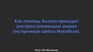 Как помощь Аллаха приходит распространяющим знания (на примере шейха Мукъбиля). Ринат Абу Мухаммад