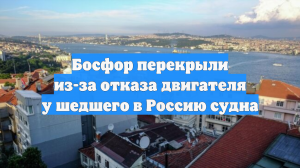 Босфор перекрыли из-за отказа двигателя у шедшего в Россию судна