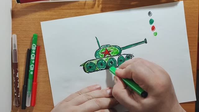 Для детей Танк легко Рисунки развивающие познавательные для малышей
