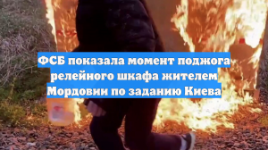 ФСБ показала момент поджога релейного шкафа жителем Мордовии по заданию Киева