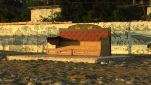 Берег Чёрного моря в конце сентября. Сочи.