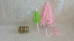 Обзор на разное для кукол-Зонтики и сундук с сокровищем