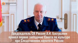 Видеосюжет о проведённом Председателем СК России А.И. Бастрыкиным заседании Совета по культуре