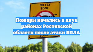 Пожары начались в двух районах Ростовской области после атаки БПЛА