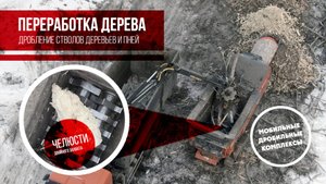 Дробление стволов и пней деревьев при демонтажных видах работ