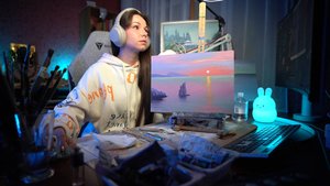 КАРТИНА МАСЛОМ НА СТРИМЕ #ламповыйстрим #девушкастримит  #живопись #картина #рисование