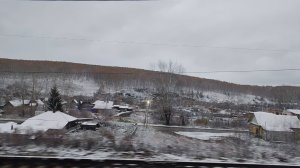 Гуляем по набережной в Иркутске. Дорога домой.(снег выпал)