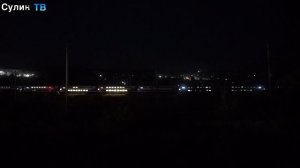 Въезд в город вечером