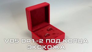 V05-DR1-2 Футляр под 2 кольца премиум из экокожи, красный