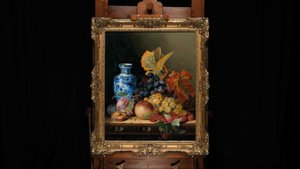 Эдвард Ладелл "Натюрморт с китайской вазой и фруктами"