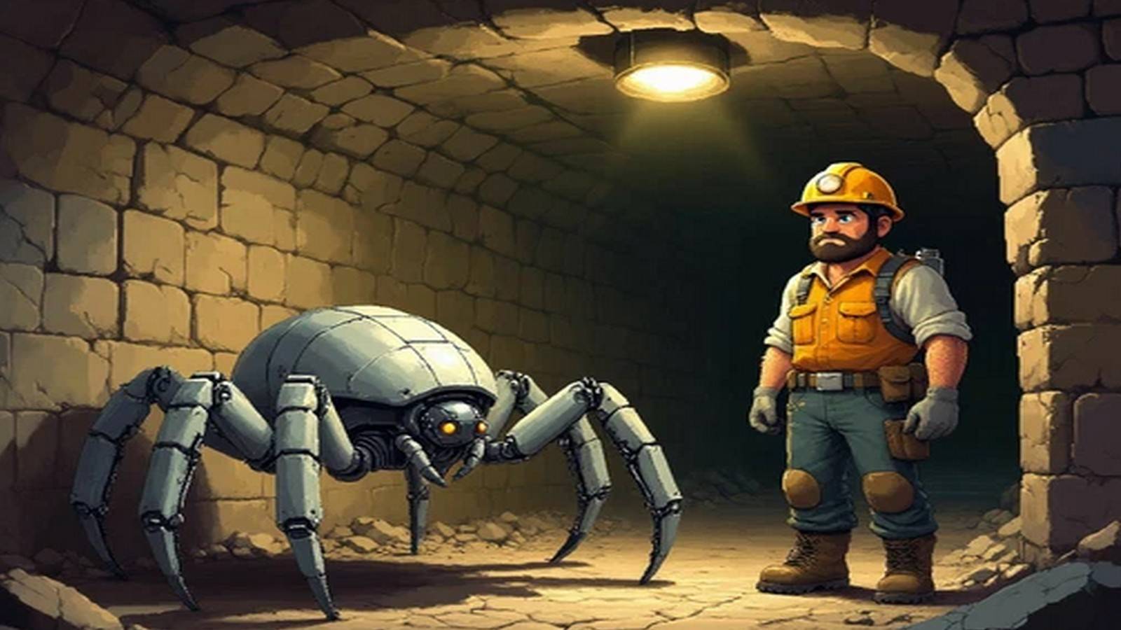 Железный паук и шахтёр. Wall World #1