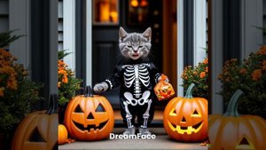 Кот на хеллоуин