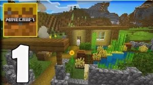 Майнкрафт начало и развитие//строим дом + фармим ресы+ПЕРВОЕ ЖИВОТНОЕ!!!//1 часть