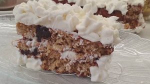 Финиковый торт без муки! С кремом без сахара! Нежный, сладкий, тающий во рту.🤗☕