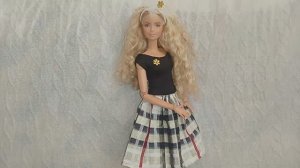 Обзор на одежду для Барби от Виана.Черный купальник, юбка и украшение на голову