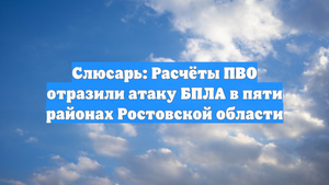 Слюсарь: Расчёты ПВО отразили атаку БПЛА в пяти районах Ростовской области
