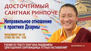 Сангнак Ринпоче. Неправильное отношение к практике Дхармы