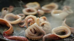 Кальмары по-корейски с овощами