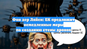 Фон дер Ляйен: ЕК предложит немедленные меры по созданию стены дронов