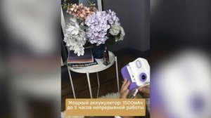 Фотоаппарат детский мгновенной печати фиолетовый