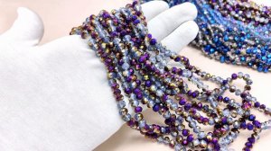 Стеклянные бусины рондели 6х5мм