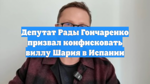 Депутат Рады Гончаренко призвал конфисковать виллу Шария в Испании