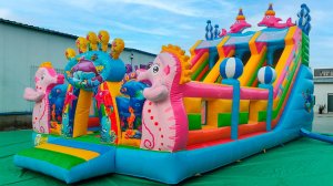 Коммерческий надувной батут «В гостях у дельфинов 3», 10x5x5 м