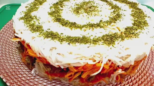 Сочный салат с говяжьей печенью!