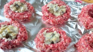 Мясные гнёзда со сливочными грибами