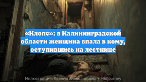 «Клопс»: в Калининградской области женщина впала в кому, оступившись на лестнице