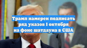 Трамп намерен подписать ряд указов 1 октября на фоне шатдауна в США