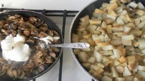 Картошка с курицей и шампиньонами
