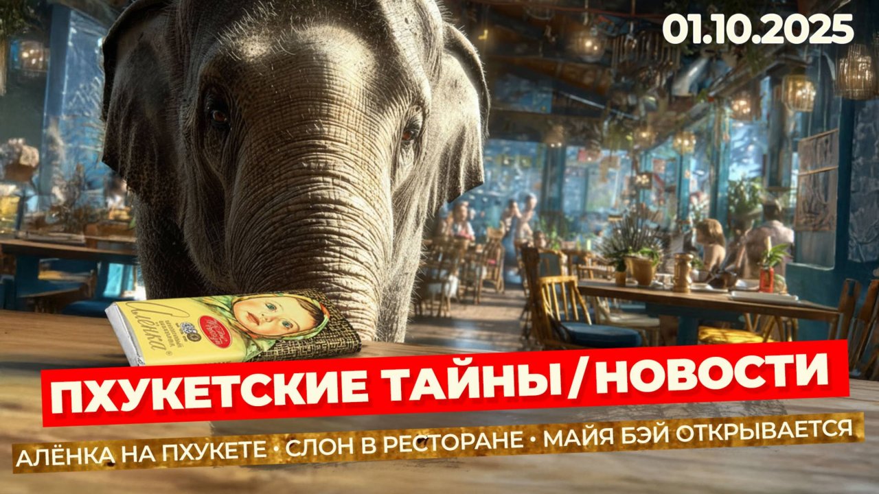 Таиланд удивляет: Алёнка на Пхукете, слон в кафе и редкая рыба-гитара! Новости с Пхукета