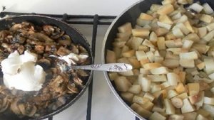 Картошка с курицей и шампиньонами