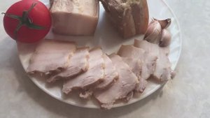 Ароматное сало с мясной прослойкой/ Грудинка/ Горячего засола