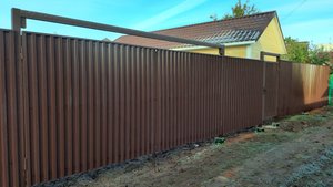 Забор Профлист Ворота Калитка в рамке с врезным замком Гардиан Киров СНТ Лепсе-3 Европейские улочки