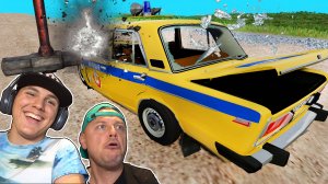 ОГРОМНЫЙ МОЛОТОК против Жигулей ГАИ и ДПС в Beamng Drive