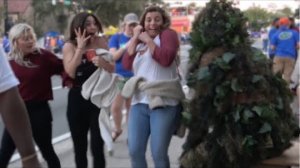 OMG! You have to See Her Face! Bushman Prank