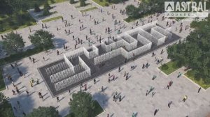 Пешеходный фонтан "Лабиринт" с катком в Йошкар-Оле