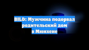 BILD: Мужчина подорвал родительский дом в Мюнхене