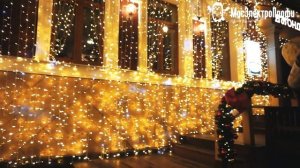 Ресторан Джонджоли, Москва, ул. Садовая Самотечная. Оформление фасада ресторана светодиодным занавес