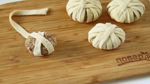 Мясные шарики в слоеном тесте