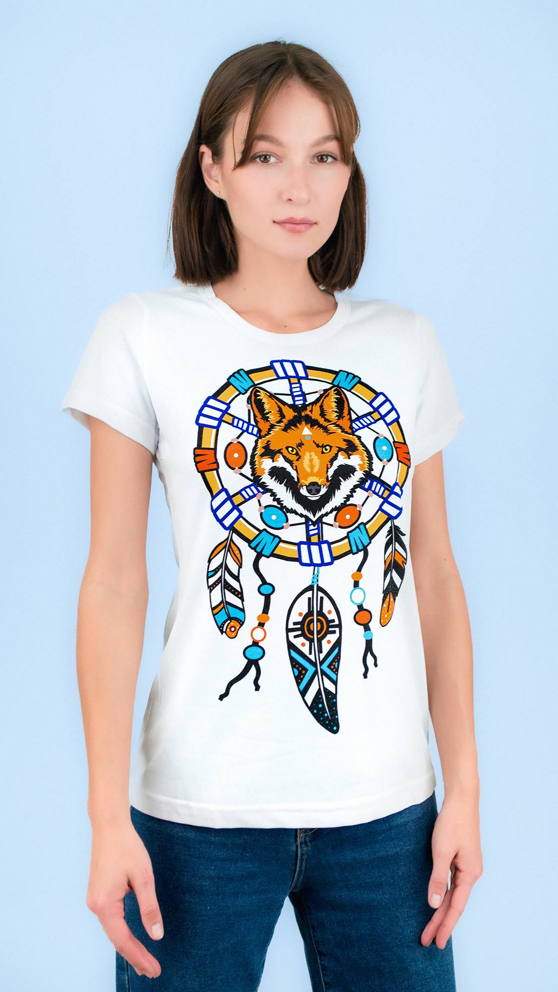 Футболка лайт односторонняя приталенная ЛИСА В ЛОВЦЕ