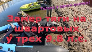 Замер тяги на швартовых у трех моторов 9.8 с 9 шагом винта.