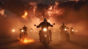 FIRESTORM RIDE Epic Biker Rock Anthem Skeleton Cowboys Through the Flames